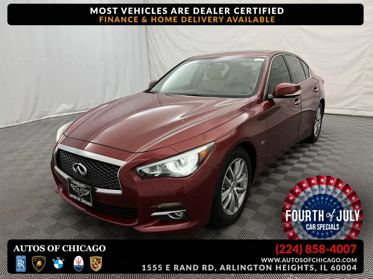 Red 2016 INFINITI Q50 3.0t Premium for sale in Arlington Heights, IL