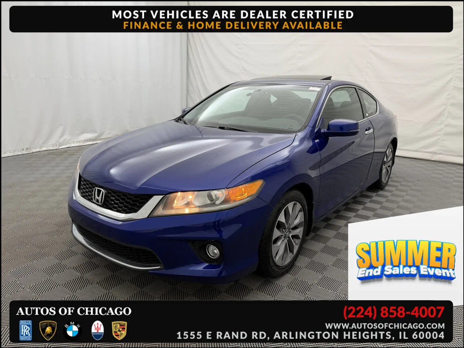 Blue 2015 Honda Accord Coupe EX for sale in Arlington Heights, IL