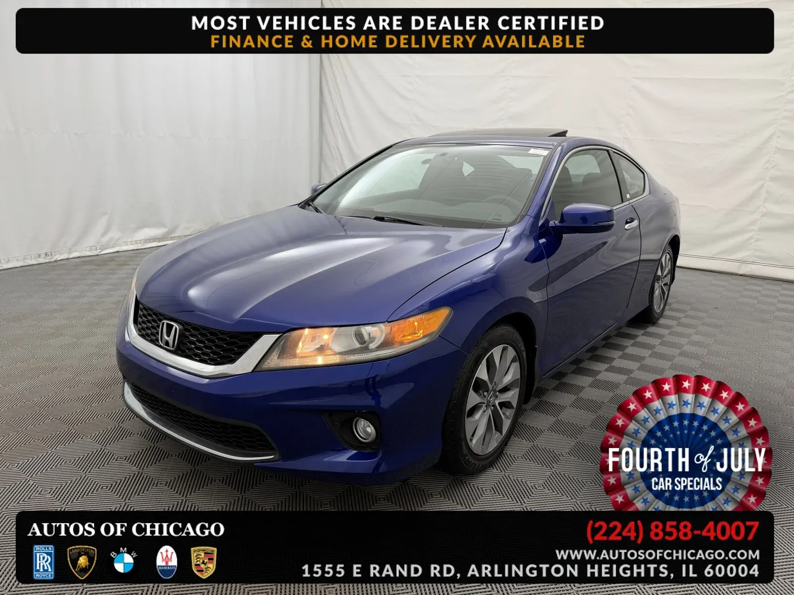 Blue 2015 Honda Accord Coupe EX for sale in Arlington Heights, IL