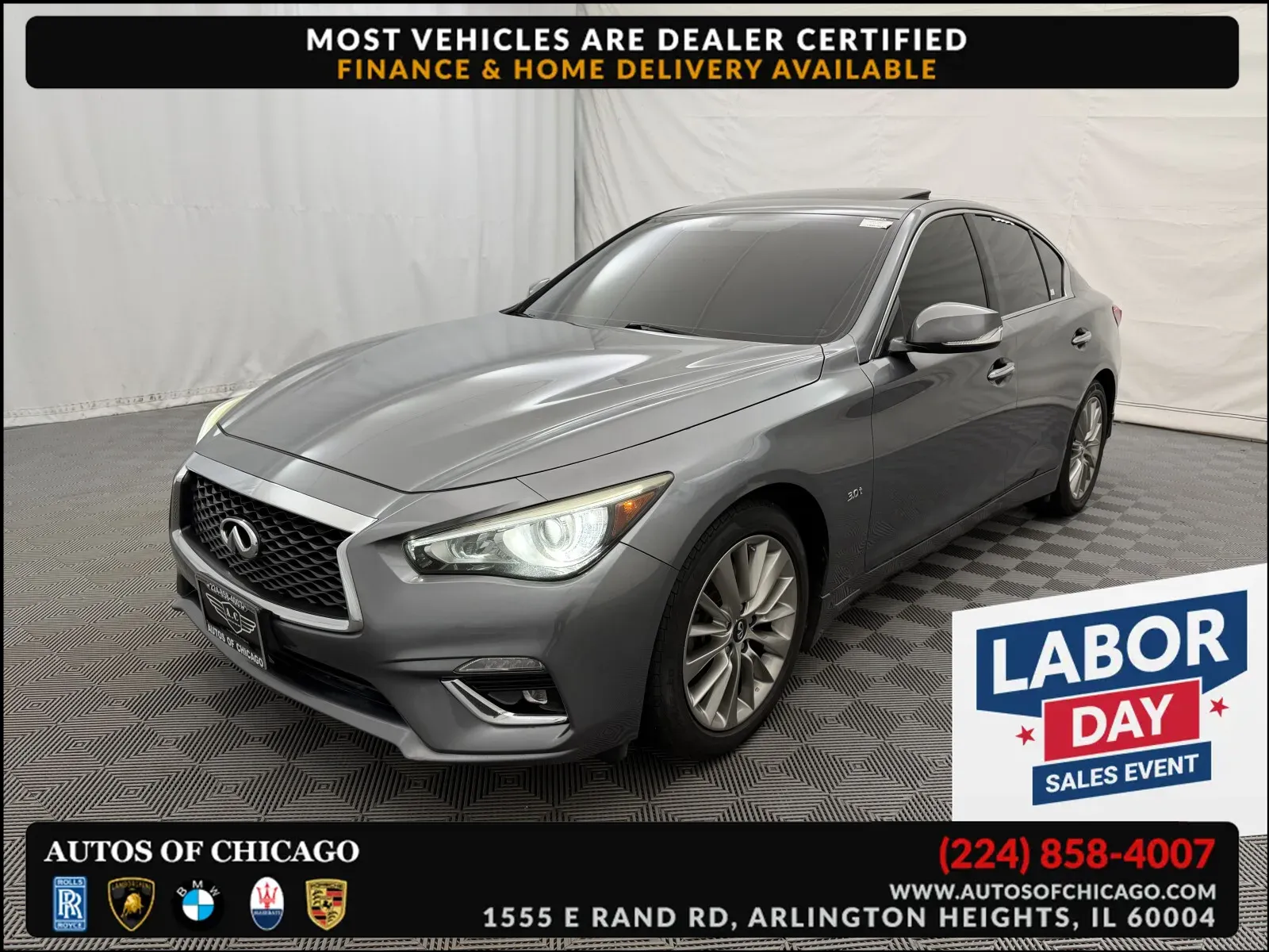 Gray 2018 INFINITI Q50 3.0t LUXE for sale in Arlington Heights, IL