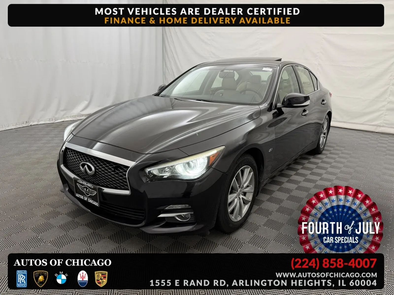 Black 2016 INFINITI Q50 2.0t Premium for sale in Arlington Heights, IL