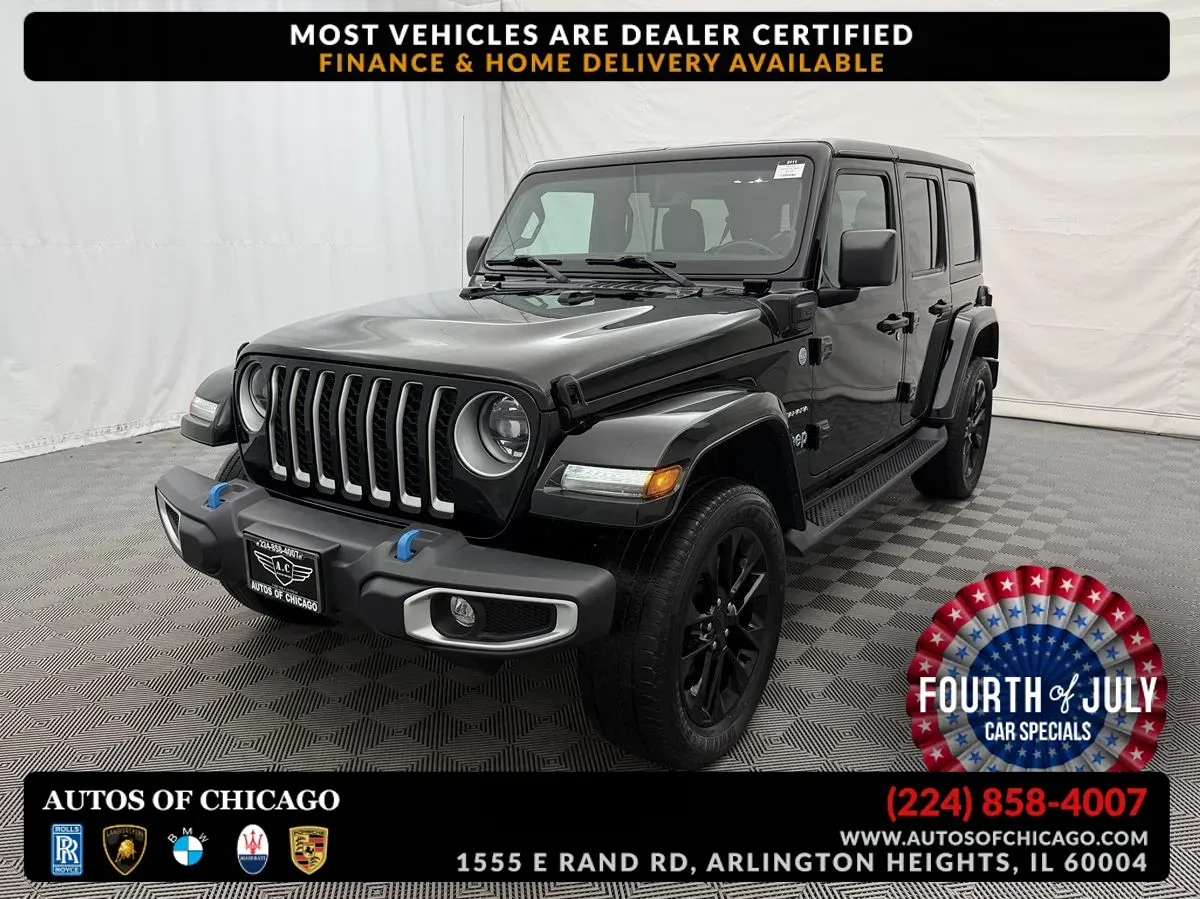 Black 2023 Jeep Wrangler 4xe Sahara for sale in Arlington Heights, IL