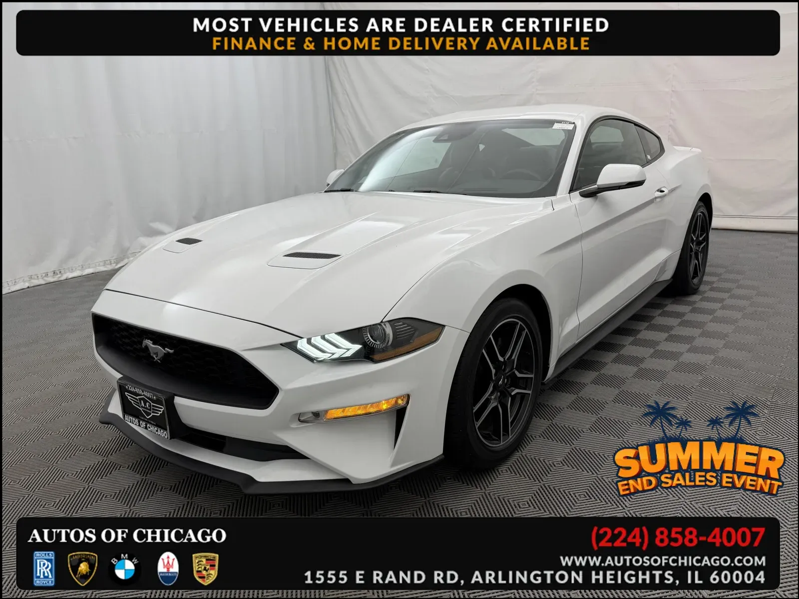 White 2020 Ford Mustang EcoBoost Premium for sale in Arlington Heights, IL