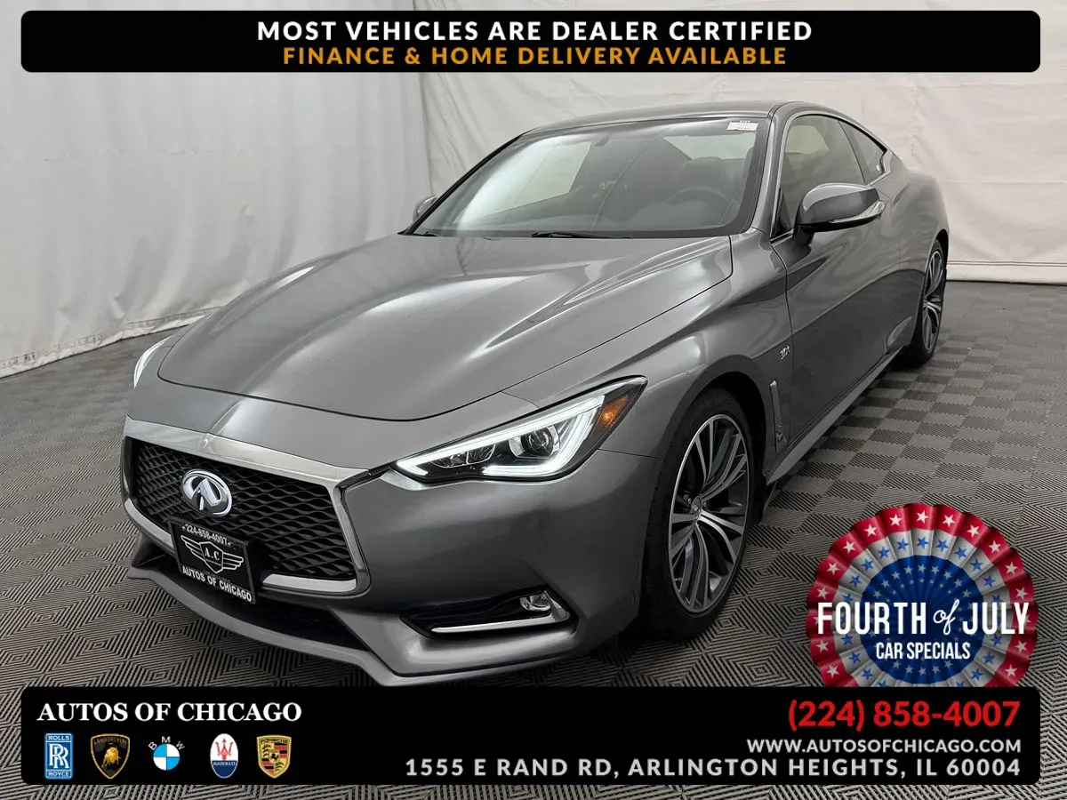Gray 2018 INFINITI Q60 3.0t LUXE for sale in Arlington Heights, IL