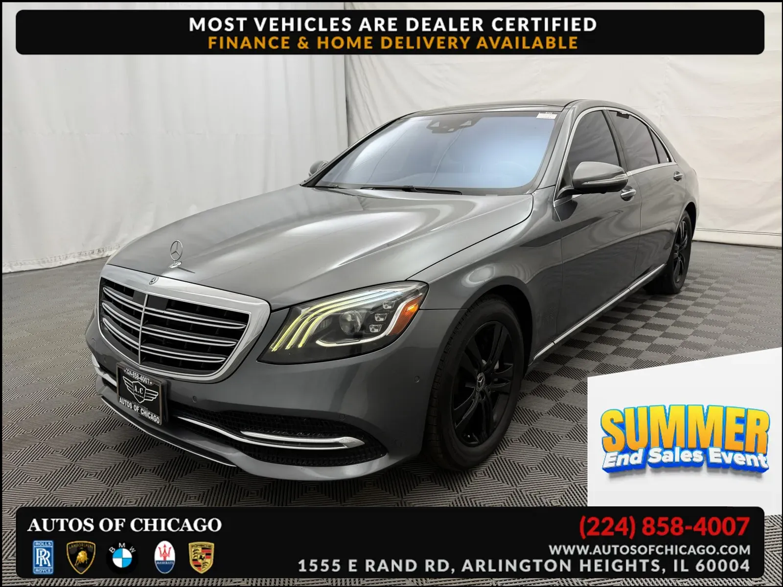 Gray 2018 Mercedes-Benz S-Class S 450 for sale in Arlington Heights, IL