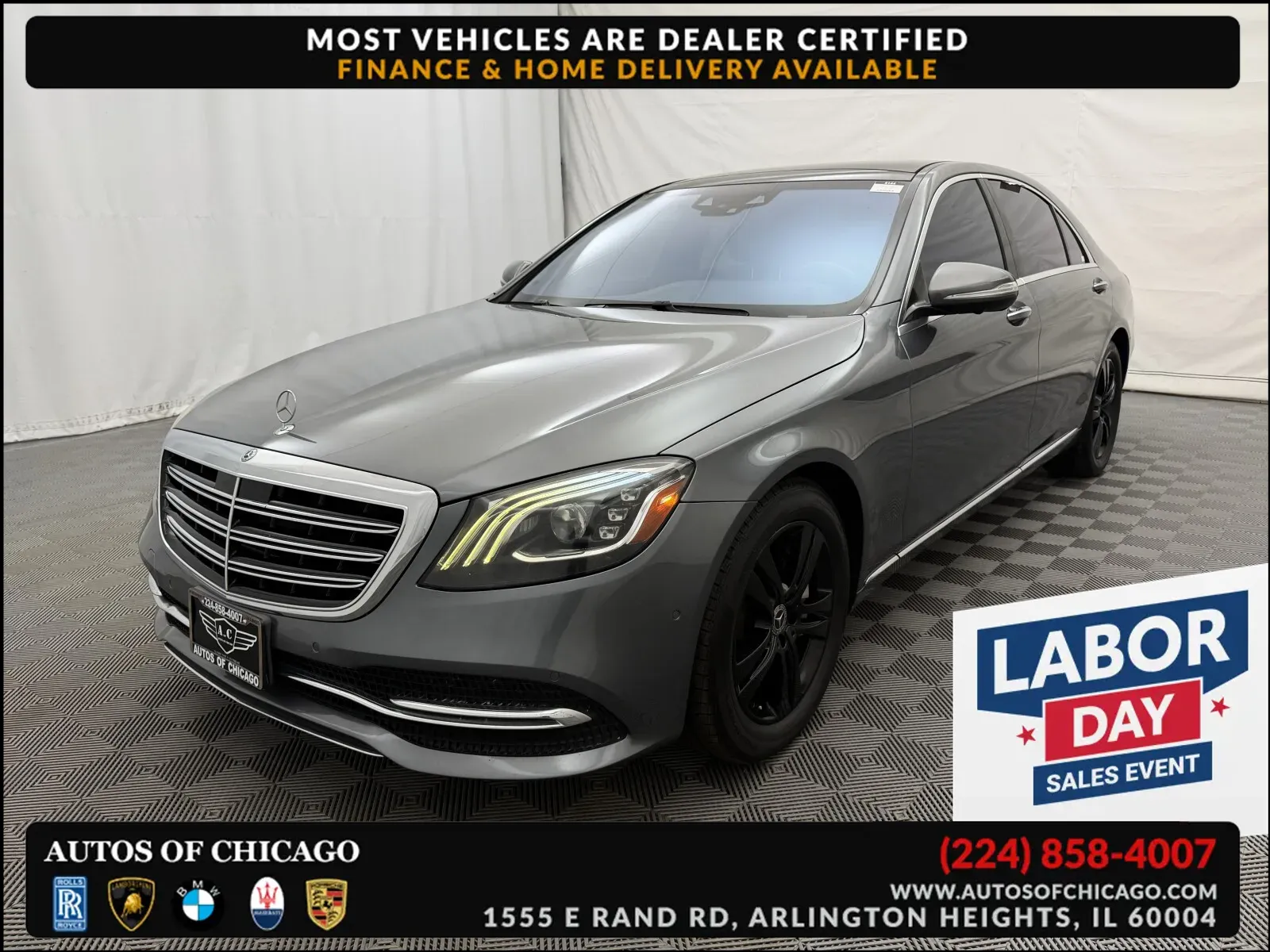 Gray 2018 Mercedes-Benz S-Class S 450 for sale in Arlington Heights, IL