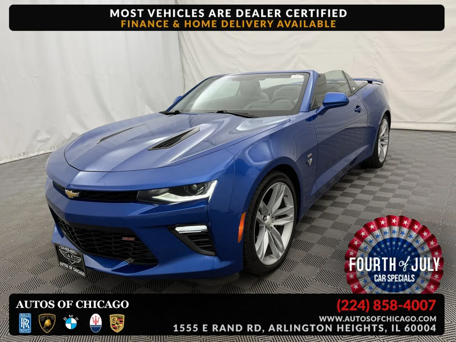 Blue 2016 Chevrolet Camaro 2SS for sale in Arlington Heights, IL