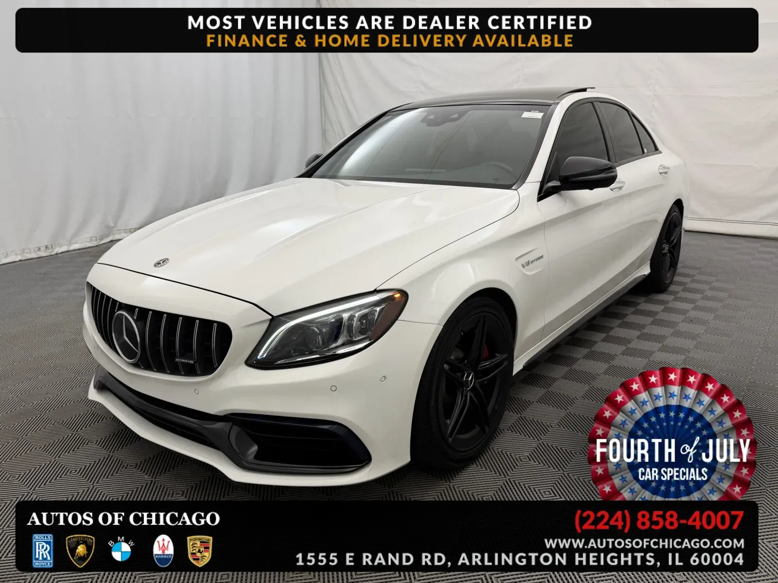 White 2020 Mercedes-Benz C-Class AMG C 63 S for sale in Arlington Heights, IL