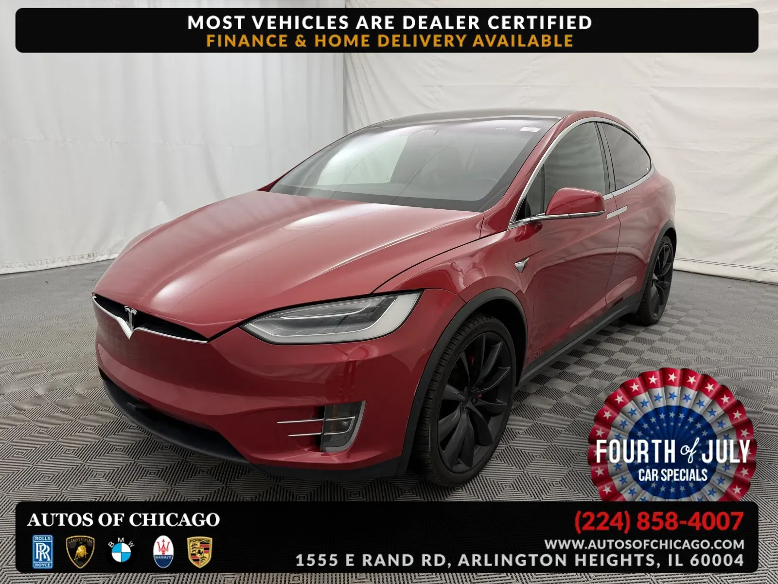 Red 2021 Tesla Model X Performance for sale in Arlington Heights, IL