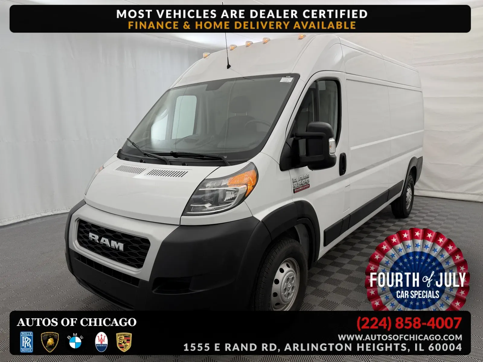 White 2021 Ram ProMaster Cargo Van 2500 159 WB for sale in Arlington Heights, IL