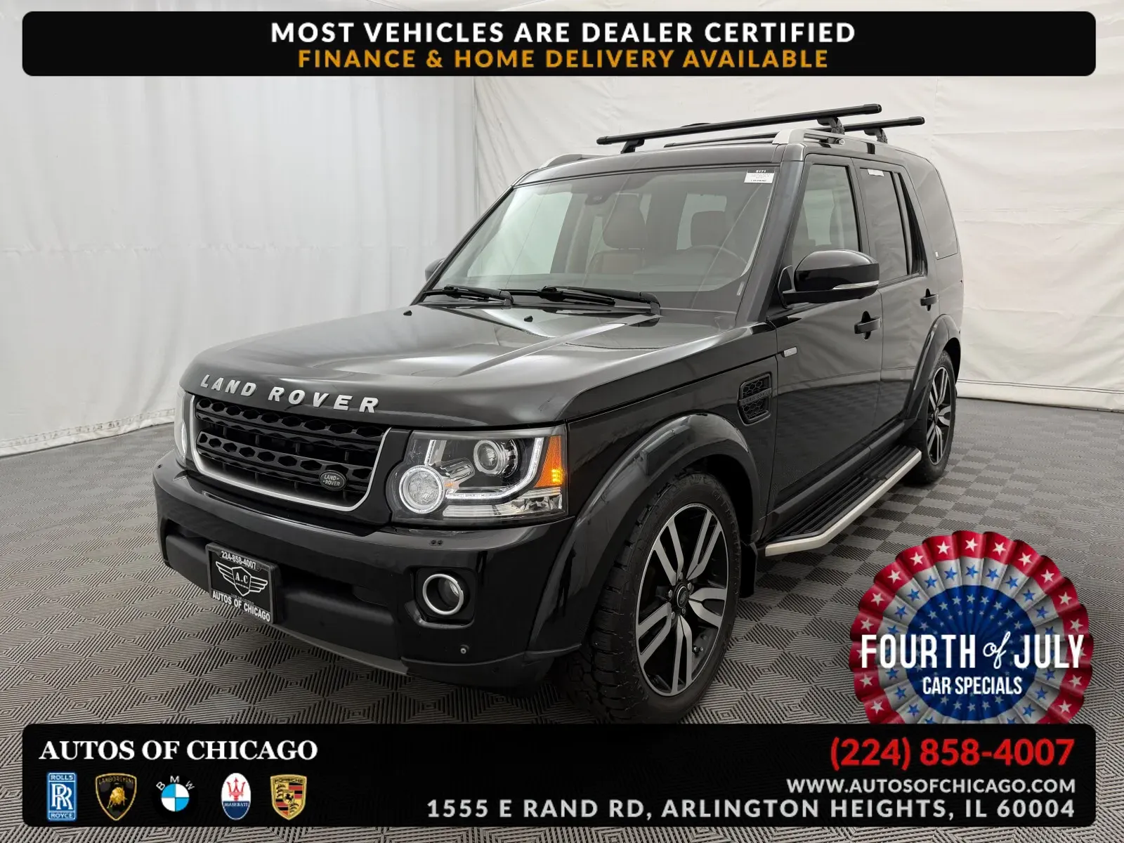 Black 2016 Land Rover LR4 HSE LUX for sale in Arlington Heights, IL