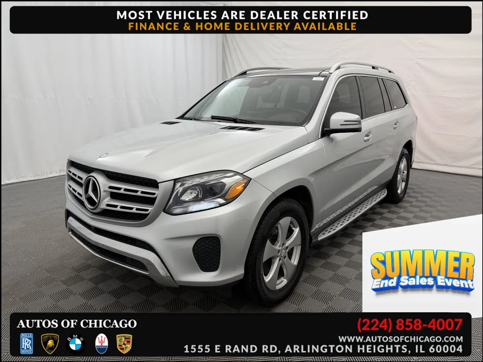 Silver 2017 Mercedes-Benz GLS 450 for sale in Arlington Heights, IL