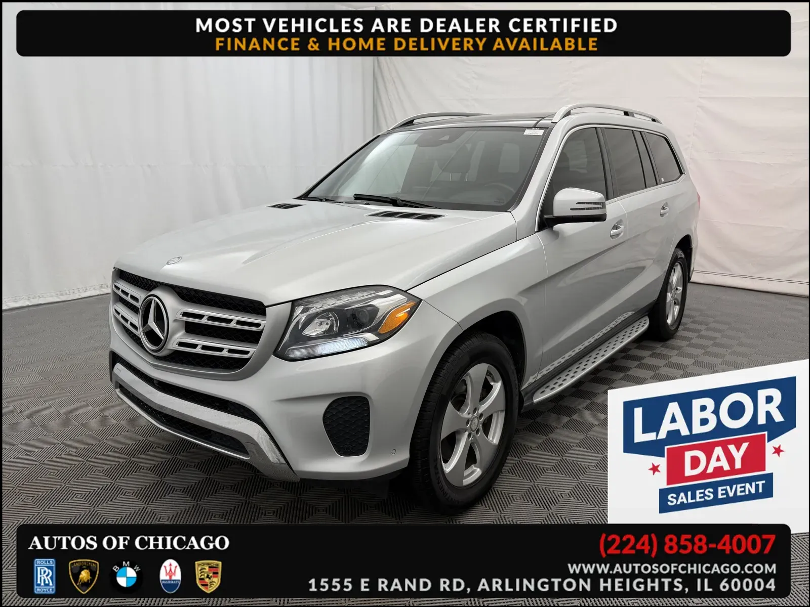 Silver 2017 Mercedes-Benz GLS 450 for sale in Arlington Heights, IL