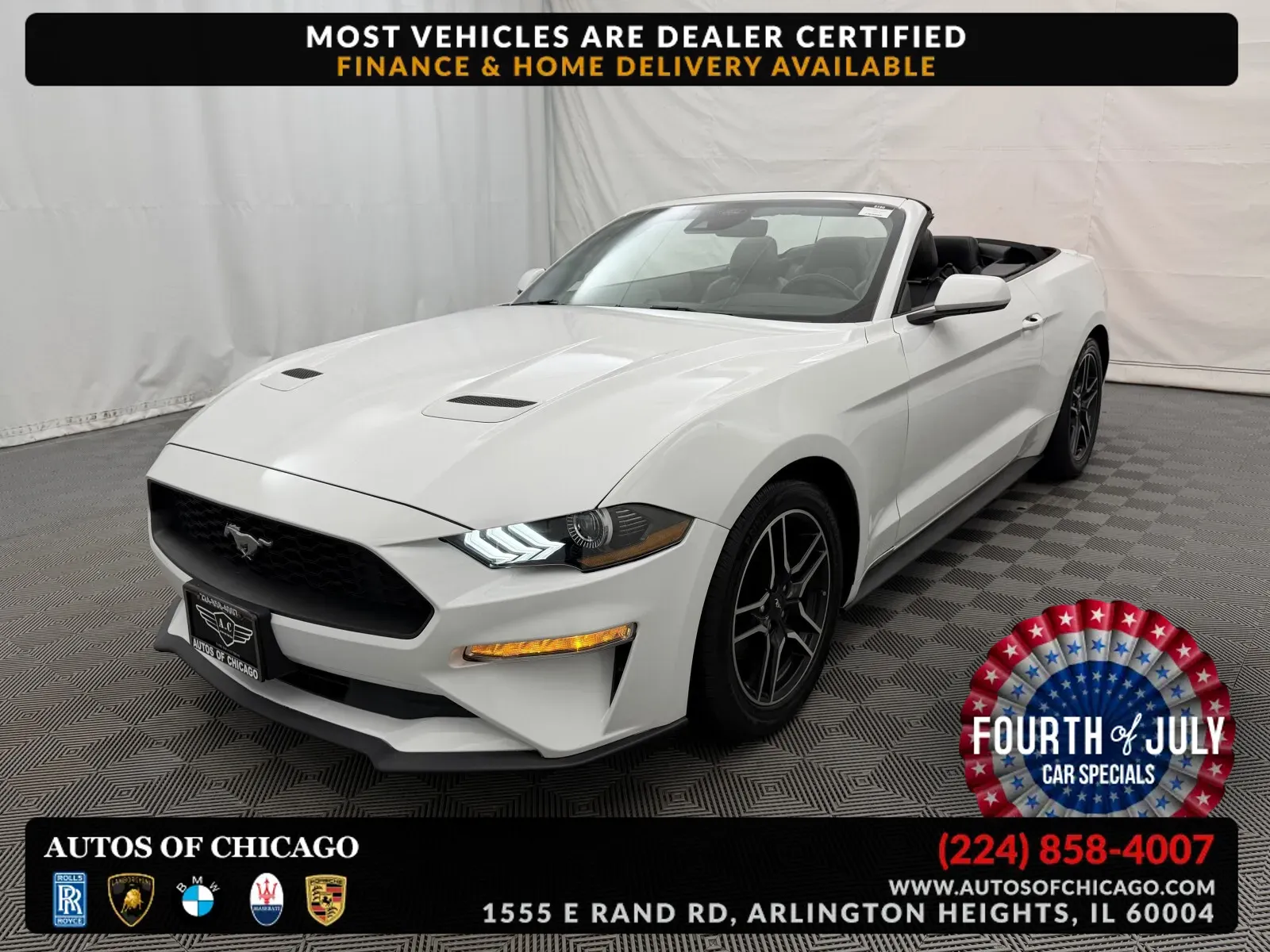 White 2022 Ford Mustang EcoBoost Premium for sale in Arlington Heights, IL