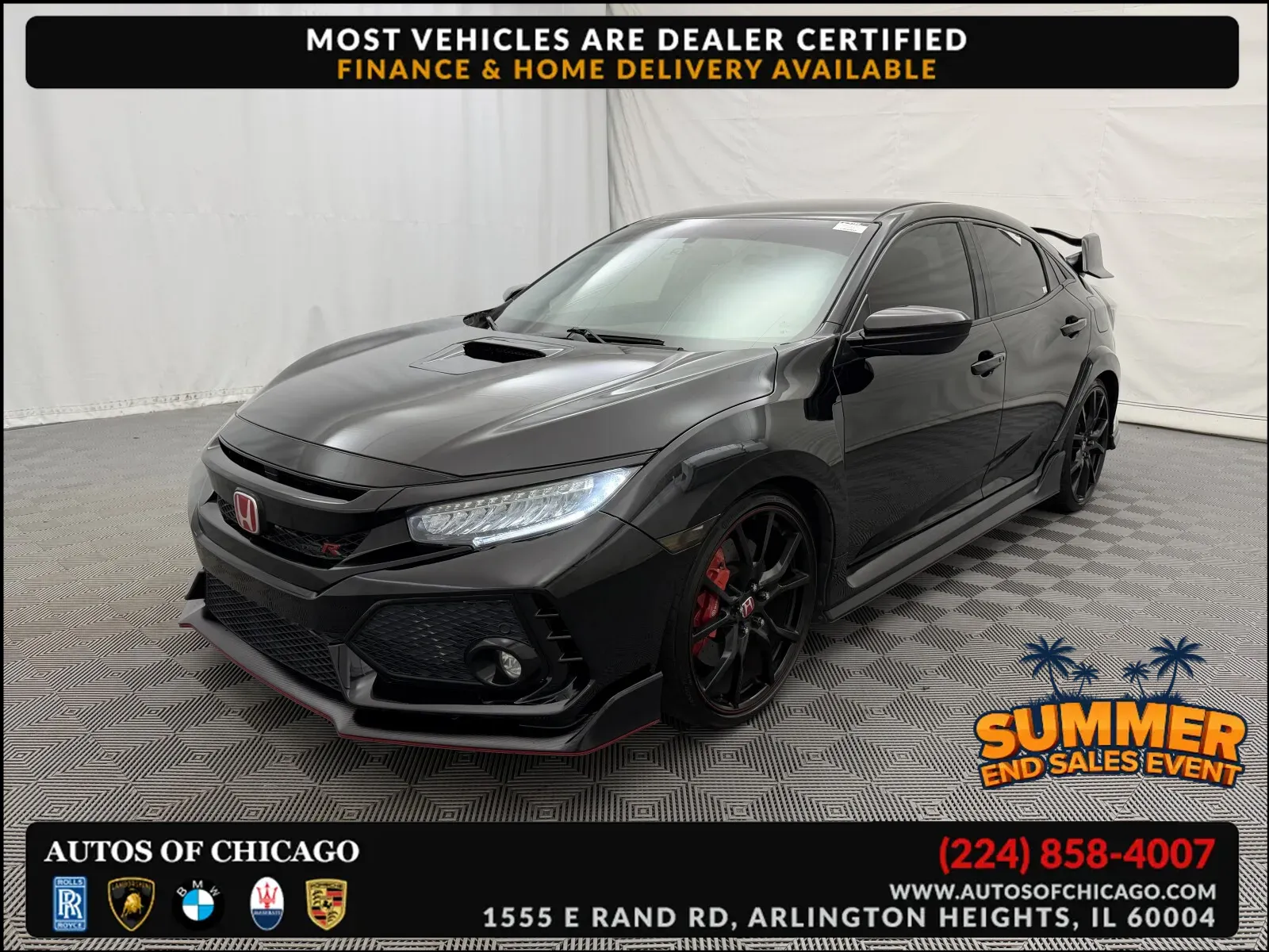Black 2018 Honda Civic Type R Touring for sale in Arlington Heights, IL