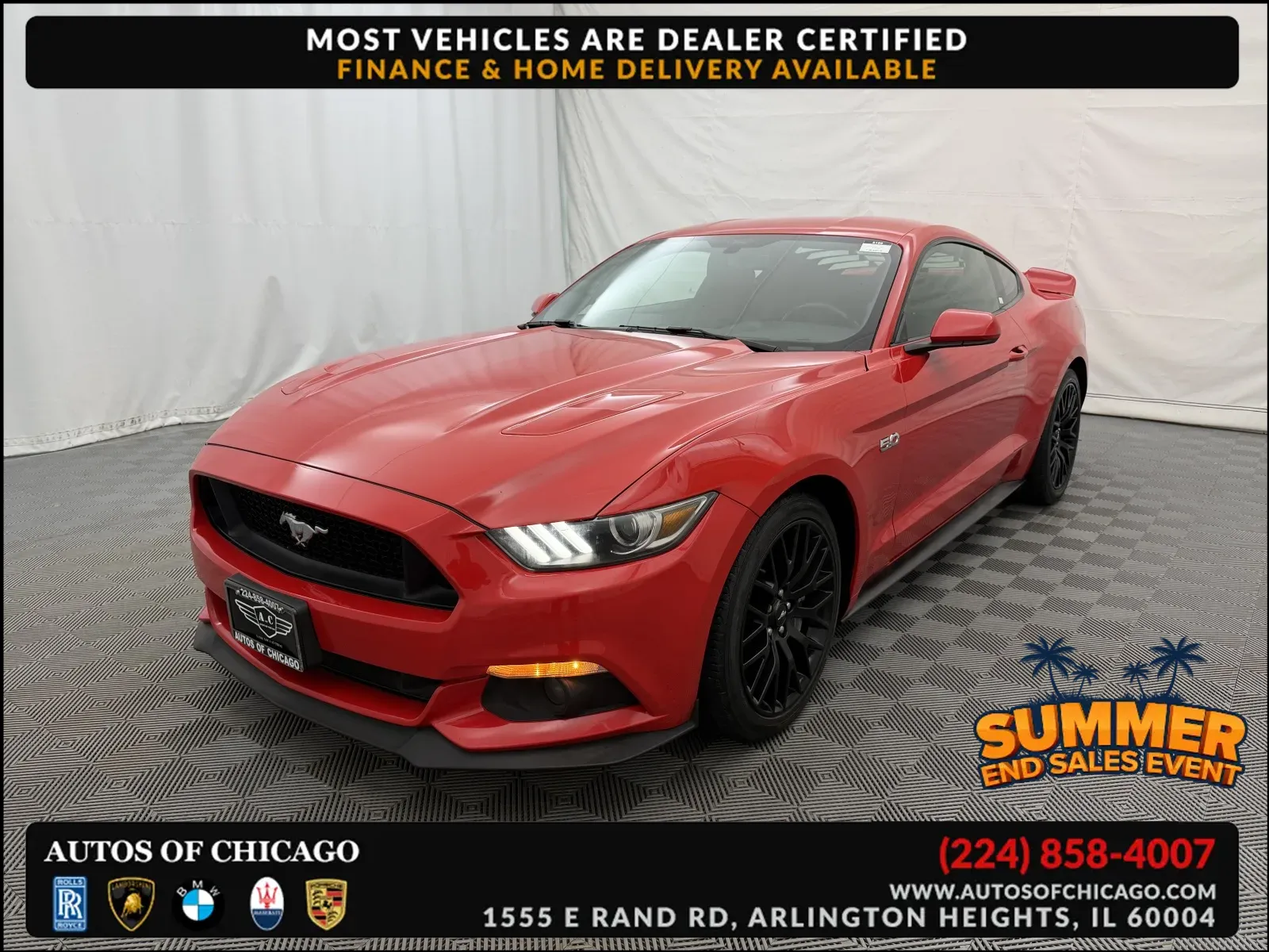 Red 2015 Ford Mustang GT for sale in Arlington Heights, IL