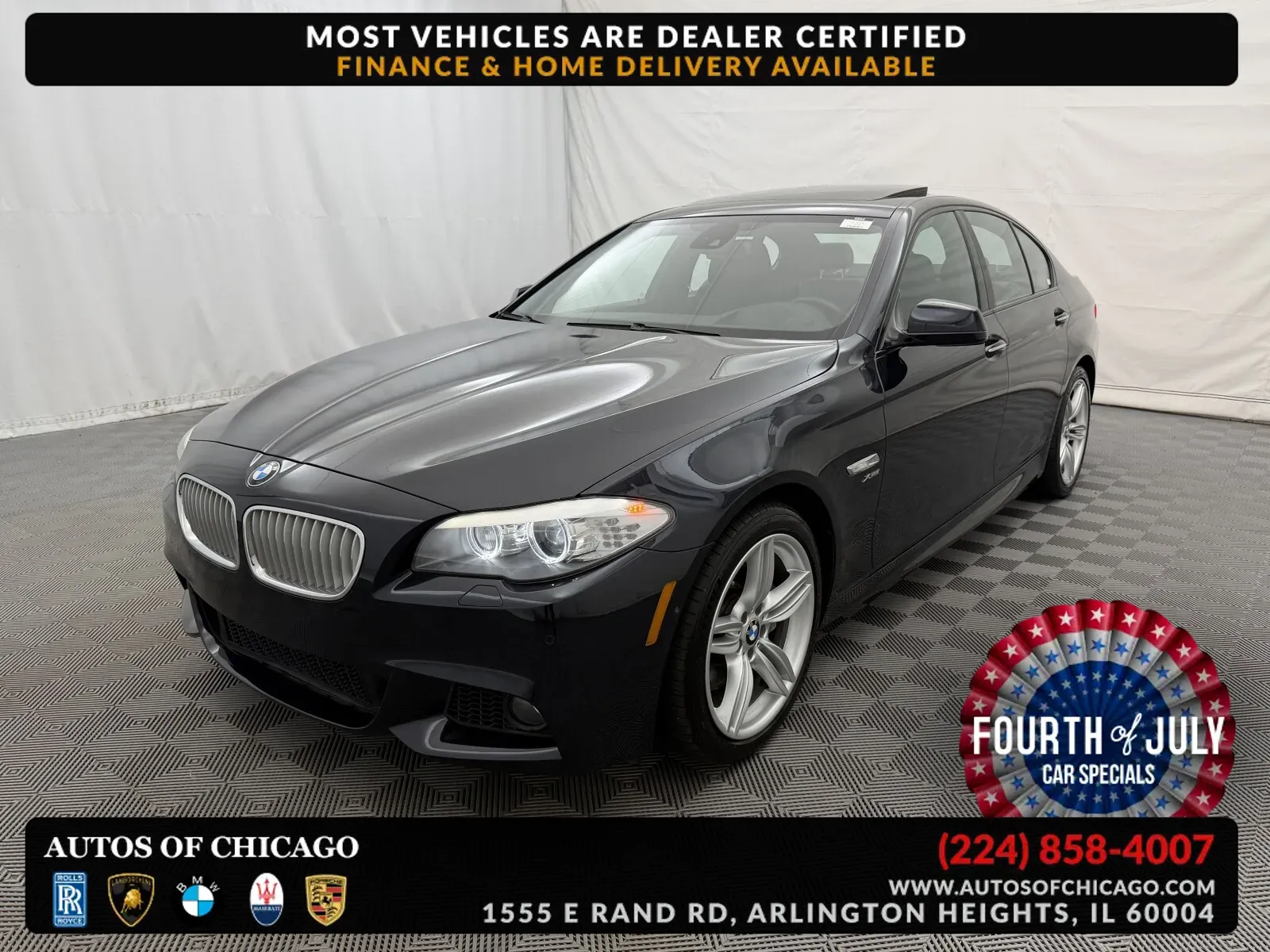 Black 2011 BMW 5 Series 550i xDrive for sale in Arlington Heights, IL