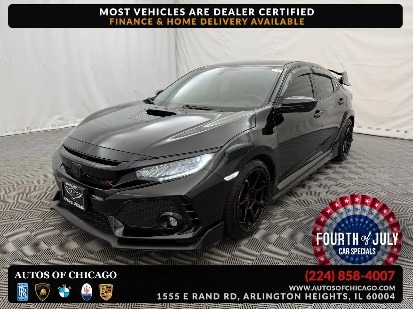 Black 2018 Honda Civic Type R Touring for sale in Arlington Heights, IL