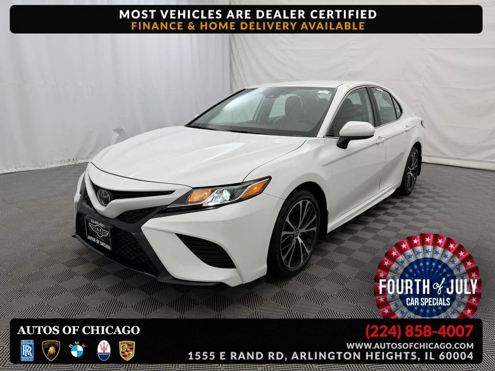 White 2020 Toyota Camry SE for sale in Arlington Heights, IL