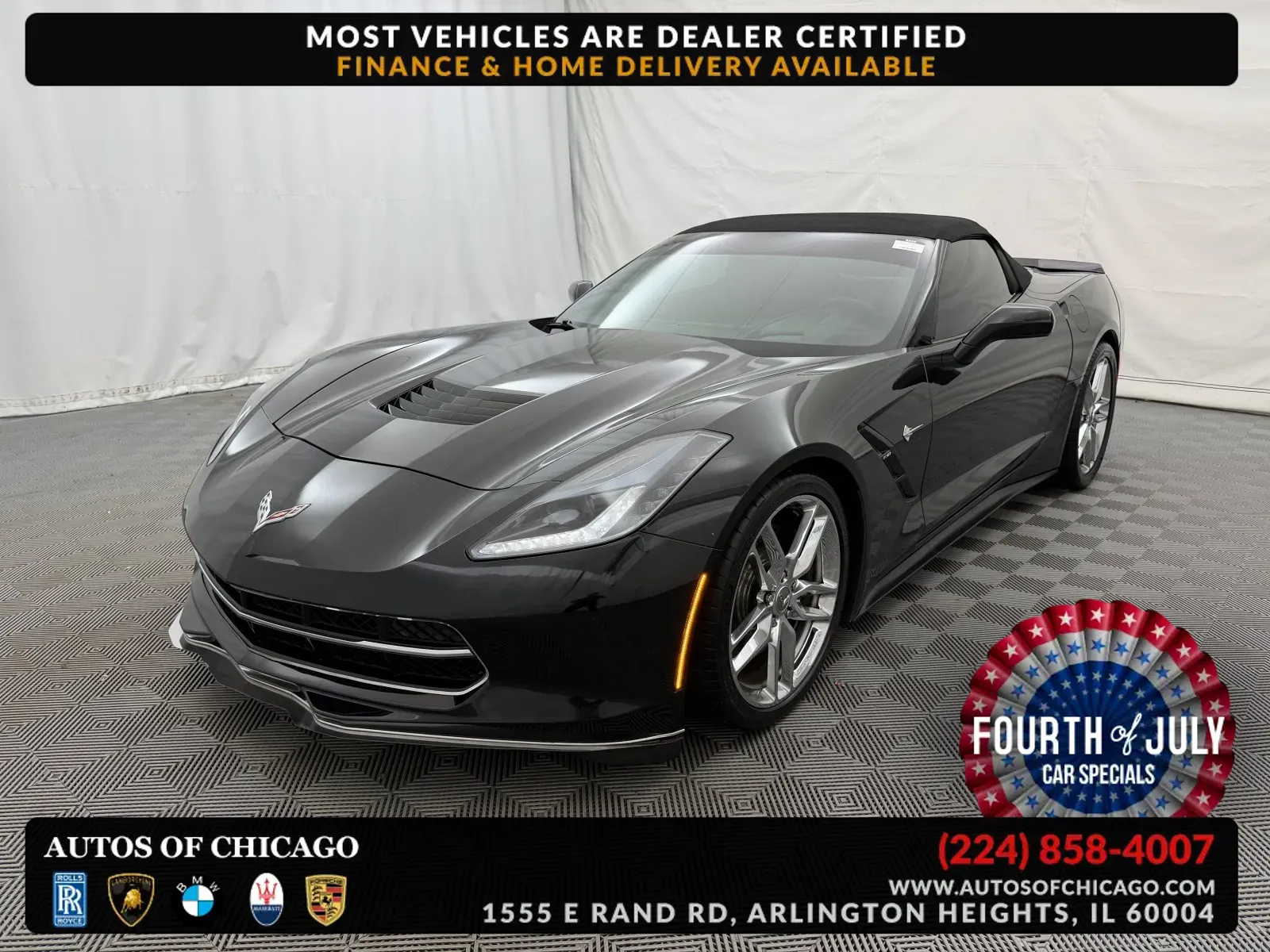 Black 2014 Chevrolet Corvette Stingray Z51 3LT for sale in Arlington Heights, IL