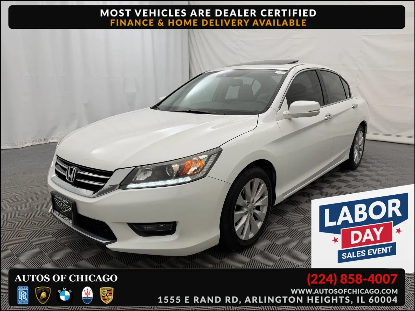 White 2014 Honda Accord Sedan EX-L for sale in Arlington Heights, IL