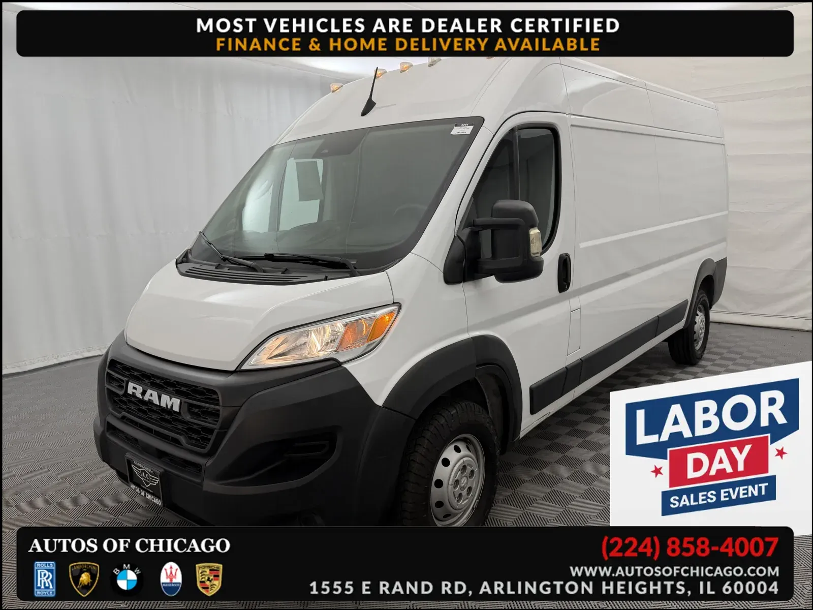 White 2023 Ram ProMaster Cargo Van 2500 159 WB for sale in Arlington Heights, IL