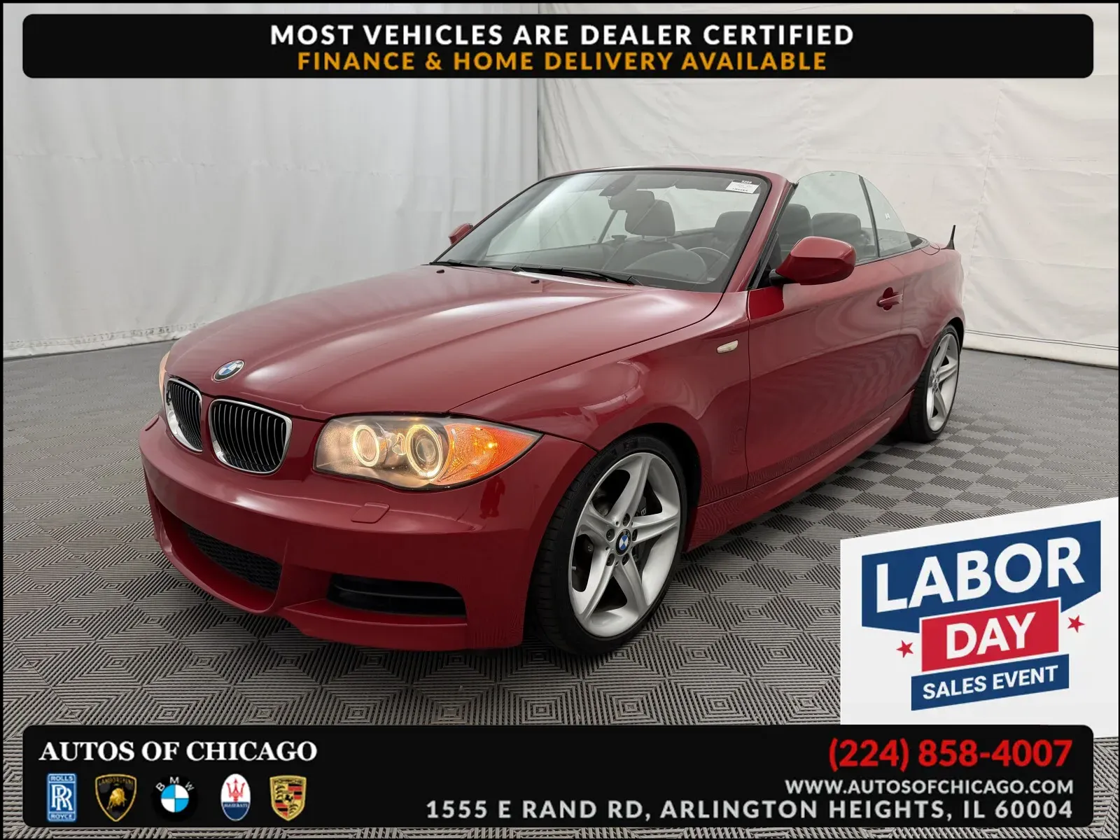 Red 2010 BMW 1 Series 135i for sale in Arlington Heights, IL
