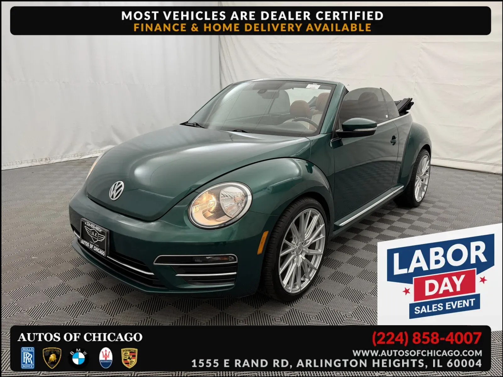 Green 2017 Volkswagen Beetle Convertible 1.8T S for sale in Arlington Heights, IL