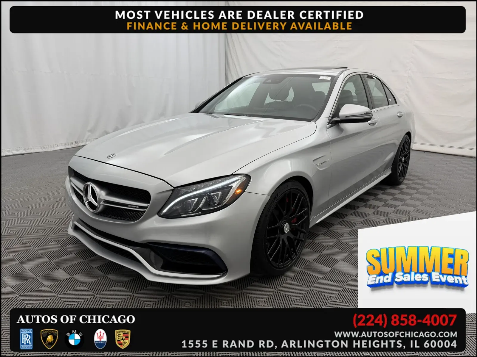 Silver 2018 Mercedes-Benz C-Class AMG C 63 S for sale in Arlington Heights, IL