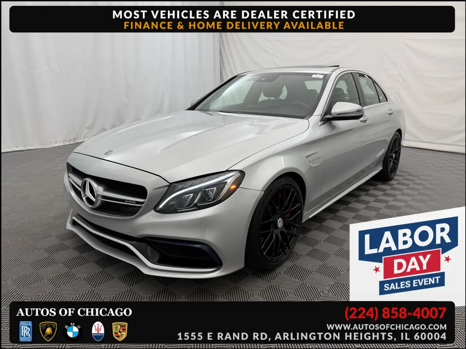 Silver 2018 Mercedes-Benz C-Class AMG C 63 S for sale in Arlington Heights, IL