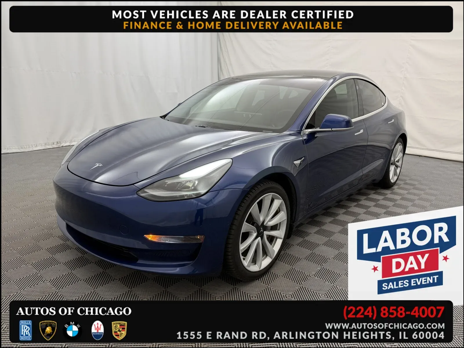 Blue 2020 Tesla Model 3 Long Range for sale in Arlington Heights, IL