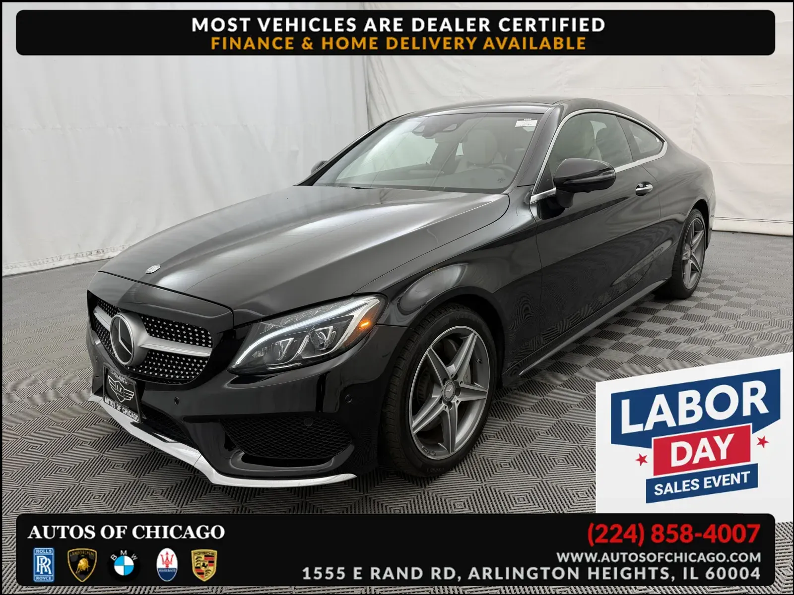 Black 2017 Mercedes-Benz C-Class C 300 for sale in Arlington Heights, IL
