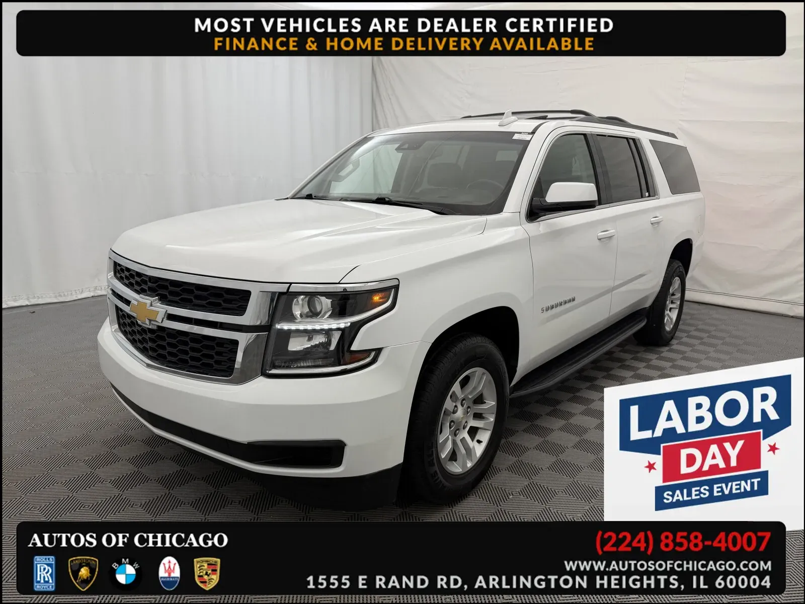 White 2018 Chevrolet Suburban LT for sale in Arlington Heights, IL