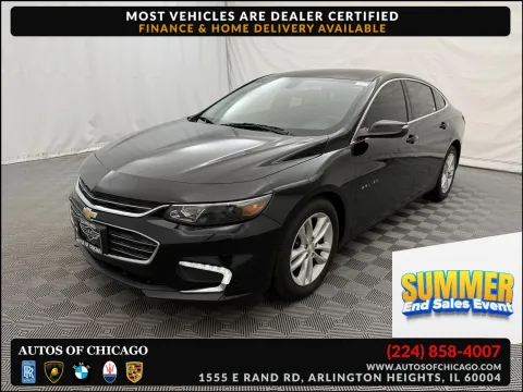 Black 2017 Chevrolet Malibu LT for sale in Arlington Heights, IL