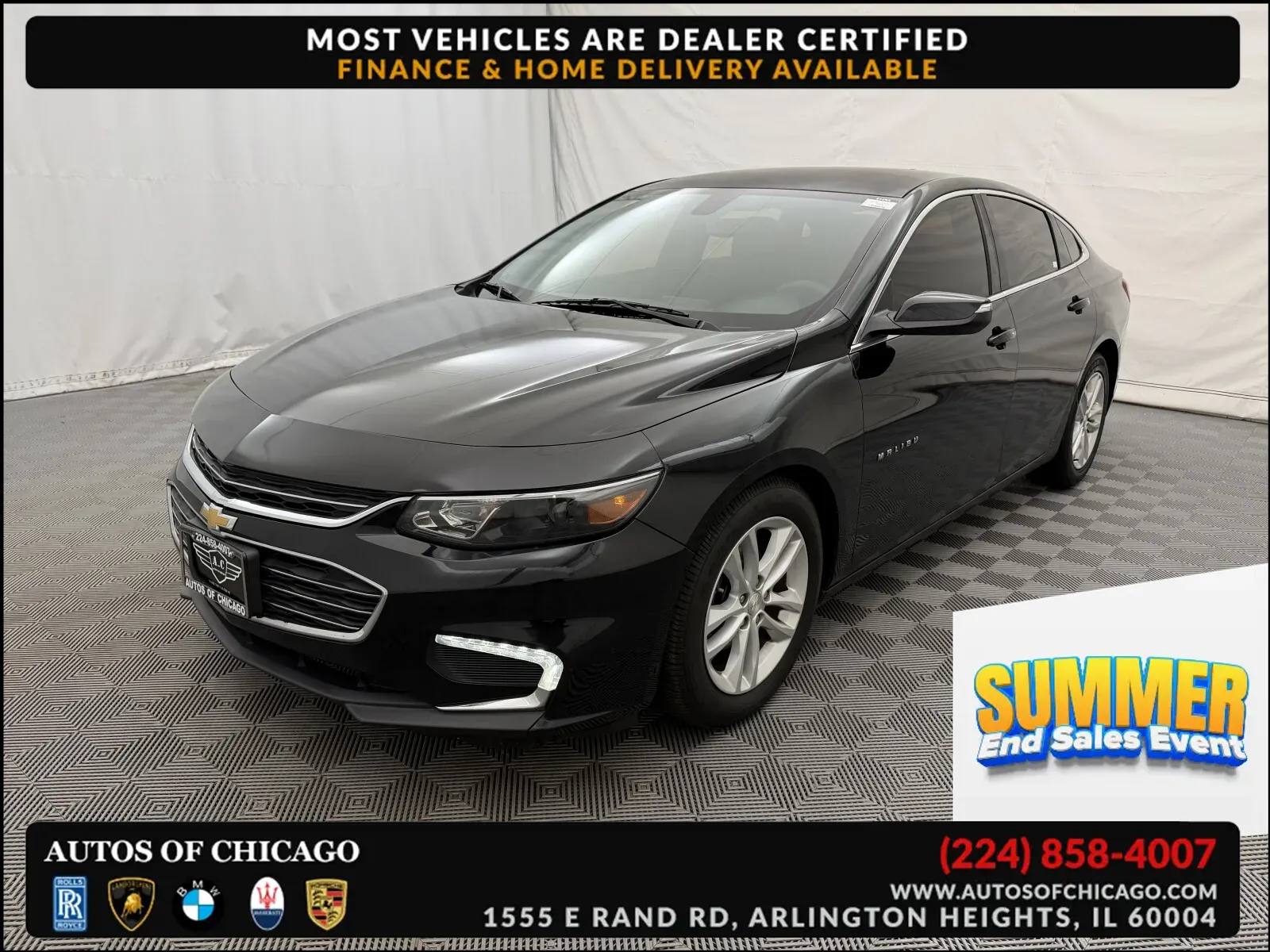 Black 2017 Chevrolet Malibu LT for sale in Arlington Heights, IL