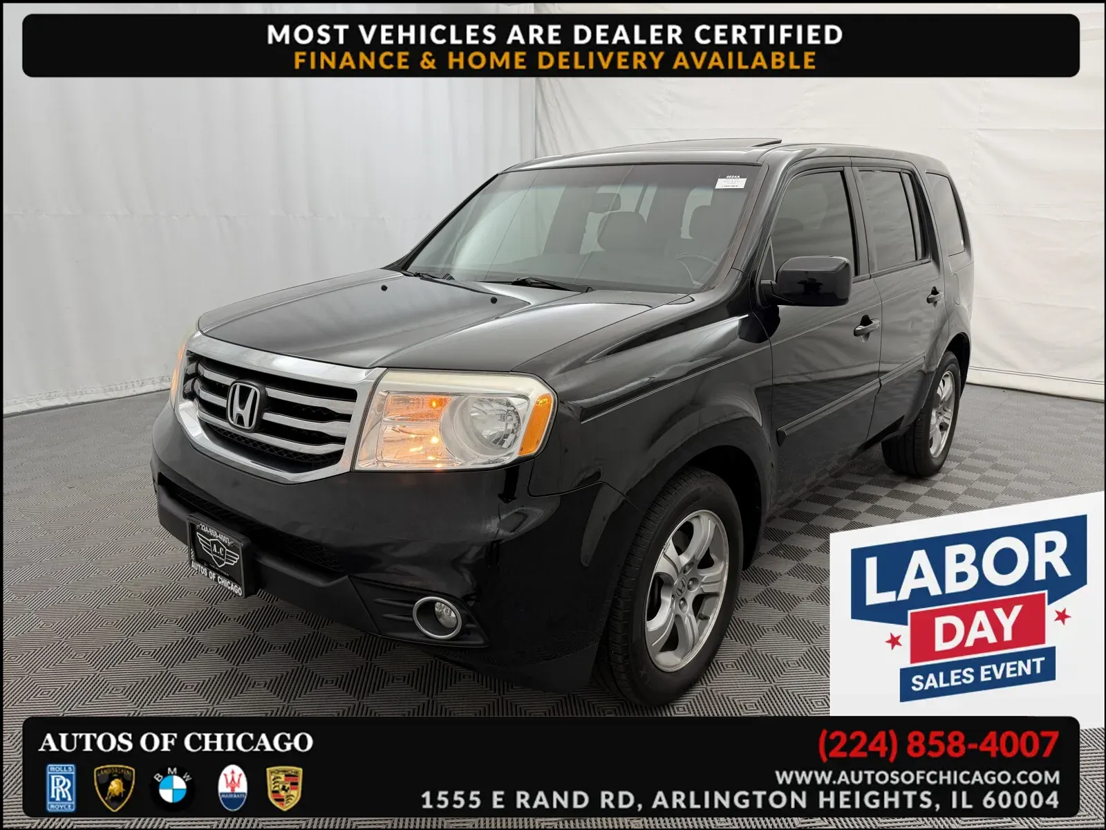 Black 2015 Honda Pilot EX-L for sale in Arlington Heights, IL