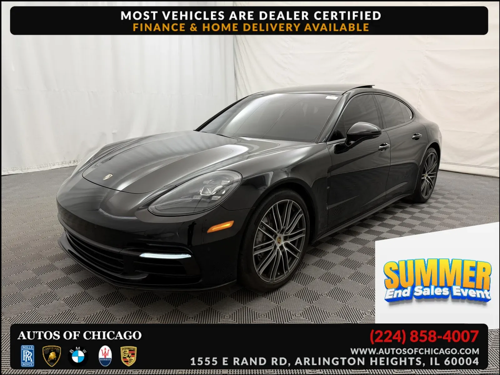 Black 2018 Porsche Panamera 4 for sale in Arlington Heights, IL