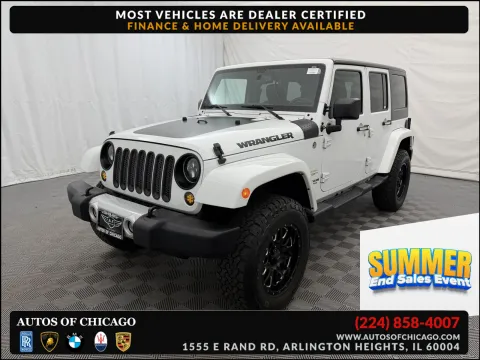White 2015 Jeep Wrangler Unlimited Sahara for sale in Arlington Heights, IL