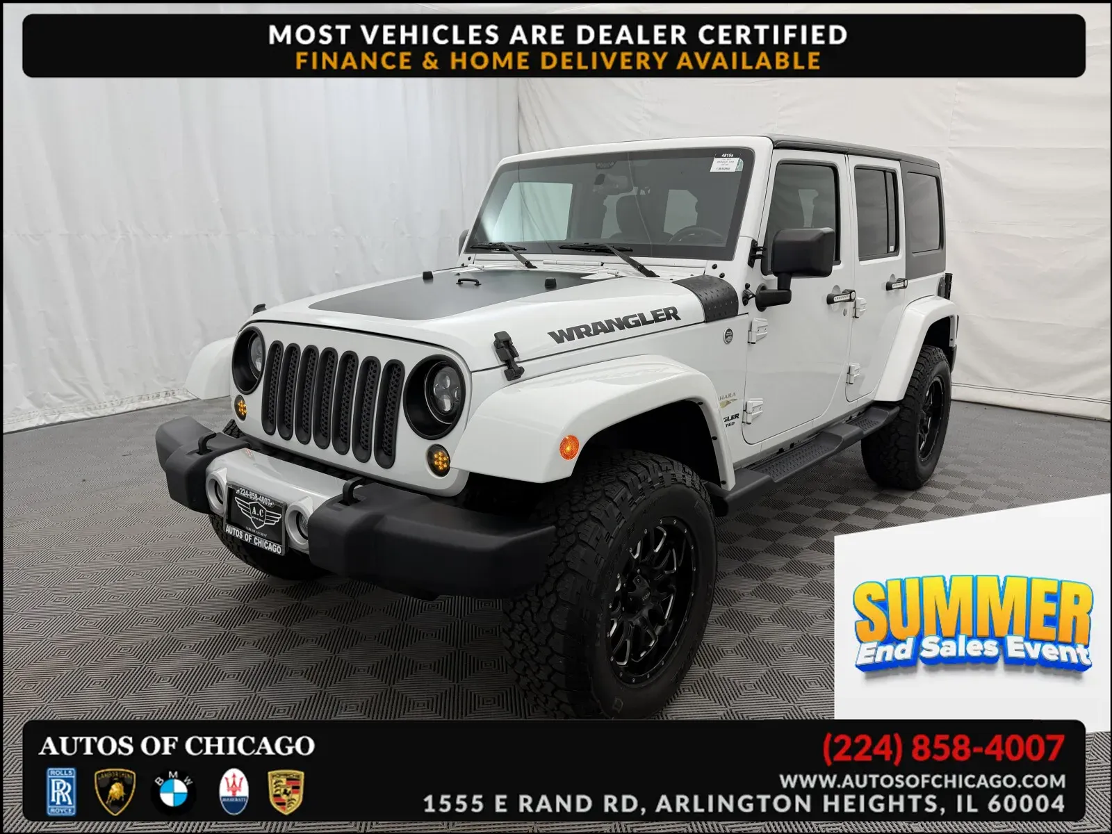 White 2015 Jeep Wrangler Unlimited Sahara for sale in Arlington Heights, IL