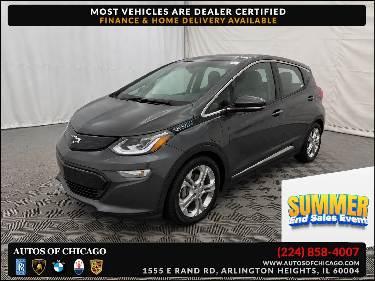 Gray 2018 Chevrolet Bolt EV LT for sale in Arlington Heights, IL