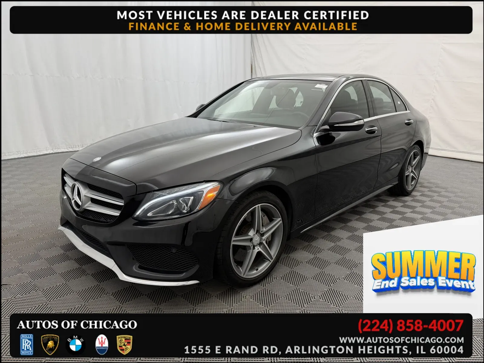 Black 2015 Mercedes-Benz C-Class C 300 4MATIC for sale in Arlington Heights, IL