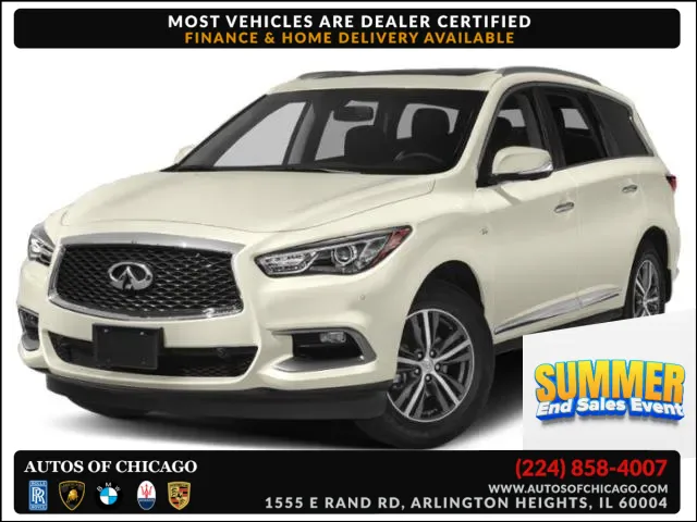 White 2019 INFINITI QX60 PURE for sale in Arlington Heights, IL