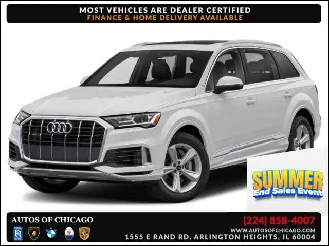 White 2021 Audi Q7 Premium for sale in Arlington Heights, IL