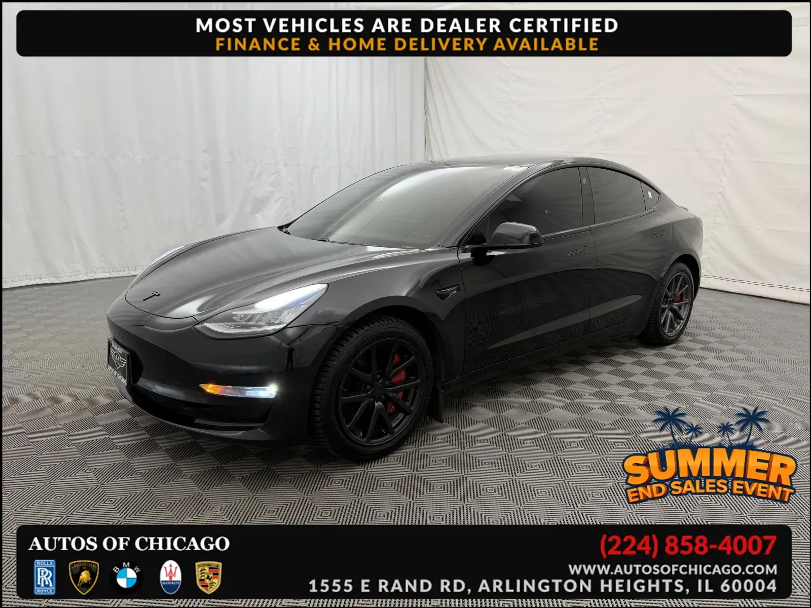 Black 2019 Tesla Model 3 Mid Range for sale in Arlington Heights, IL
