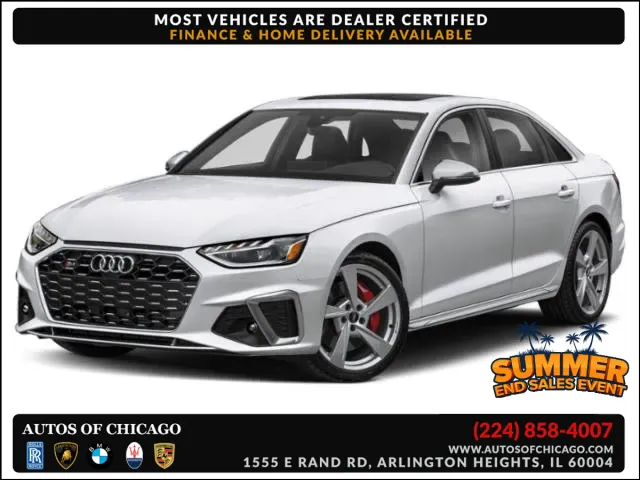 White 2023 Audi S4 Sedan Premium Plus for sale in Arlington Heights, IL