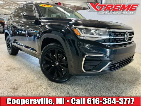 Black 2022 Volkswagen Atlas 3.6L V6 SEL Premium R-Line for sale in Coopersville, MI
