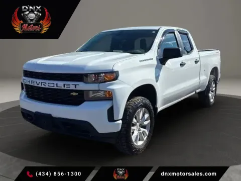 White 2020 Chevrolet Silverado 1500 Double Cab Custom Pickup 4D 6 1/2 ft for sale in Altavista, VA