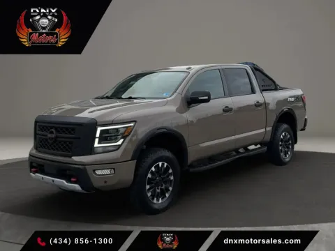 Beige 2021 Nissan Titan Crew Cab PRO-4X Pickup 4D 5 1/2 ft for sale in Altavista, VA