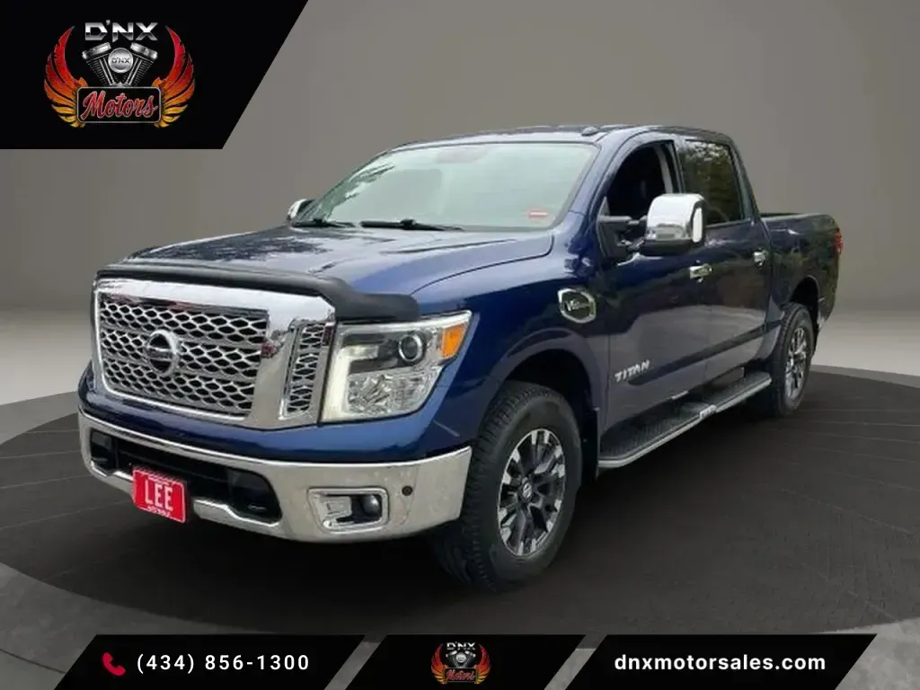 Blue 2017 Nissan Titan Crew Cab SL Pickup 4D 5 1/2 ft for sale in Altavista, VA