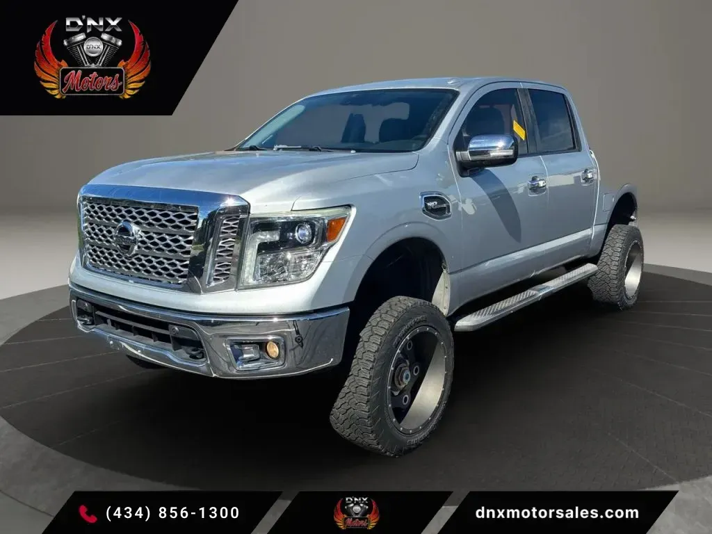 Silver 2017 Nissan Titan Crew Cab SL Pickup 4D 5 1/2 ft for sale in Altavista, VA
